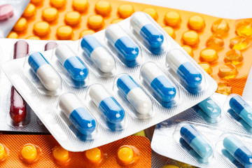 different pills in blisters