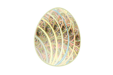Abstract fractal colorful Easter egg  isolated on white background