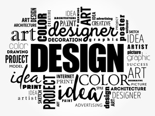 DESIGN word cloud collage, creative business concept