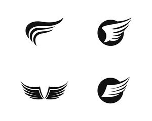 wing logo template vector icon illustration design 