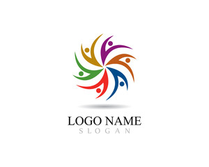 Adoption and community care Logo template vector icon 