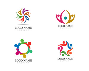 Adoption and community care Logo template vector icon 