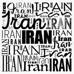 Iran wallpaper word cloud, travel concept background