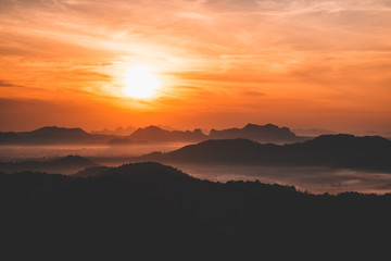 sunset in the mountains