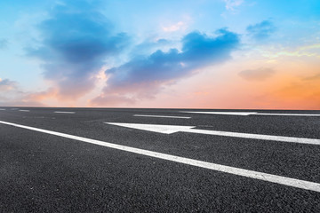 Fototapeta premium Road surface and sky cloud landscape..