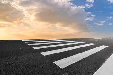 Road surface and sky cloud landscape..