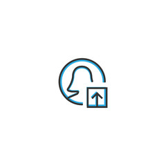 User icon design. Interaction icon line vector illustration