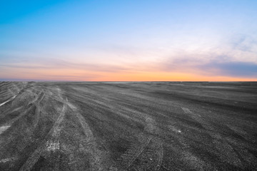 Fototapeta premium Road surface and sky cloud landscape..