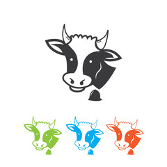 black, green, blue and orange cow. Element of web icon for mobile concept and web apps- illustration