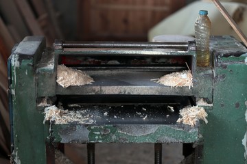 carpenter workshop and wood parts