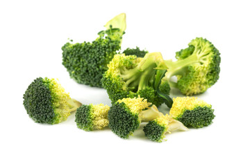Fresh Broccoli cut on the white background