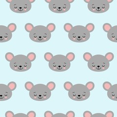 cute cartoon mouse seamless vector pattern background illustration
