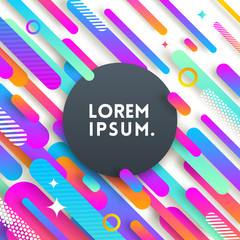 Abstract Vector illustration. Multicolored background with round banner for message. Design for greeting card, poster, cover or flyers.