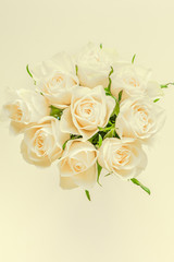 Fresh white roses bouquet