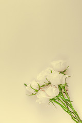 Fototapeta na wymiar Fresh white roses bouquet