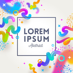 Abstract festive multicolored background with frame for message. Design for greeting card, poster, cover or flyers. Vector illustration.