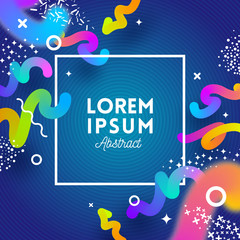 Abstract festive multicolored background with frame for message. Design for greeting card, poster, cover or flyers. Vector illustration.