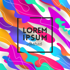 Abstract shape multicolored background with fame for message. Design for greeting card, poster, cover or flyers. Vector illustration.