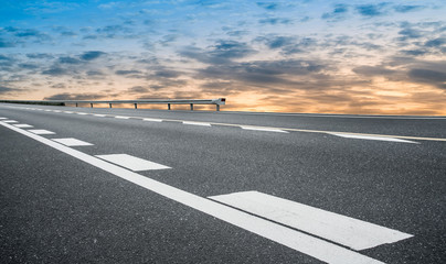 Road surface and sky cloud landscape..