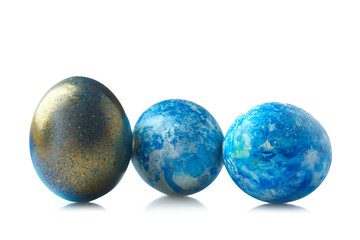 Beautiful Easter eggs on white background