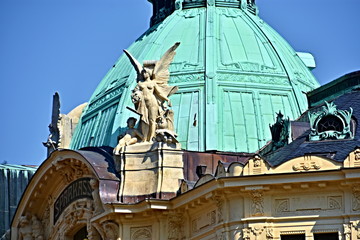 Karlsbad, a spa town in Bohemia, frequently visited by tourists
