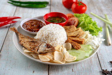 Fried mackerel fish rice