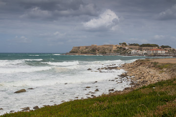Landscape with a sea at Rethymno, Crete, Greece