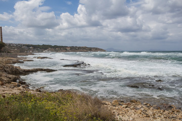 Fototapeta na wymiar Landscape with a sea at Rethymno, Crete, Greece