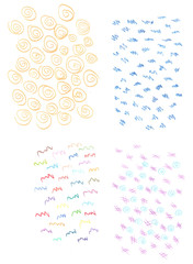 illustration of a set of watercolor pencil backgrounds