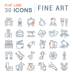 Set Vector Line Icons of Fine Art. © M.Style