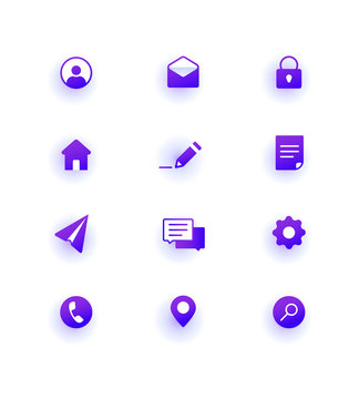 Modern Web Icons pack. Base set icons for site.