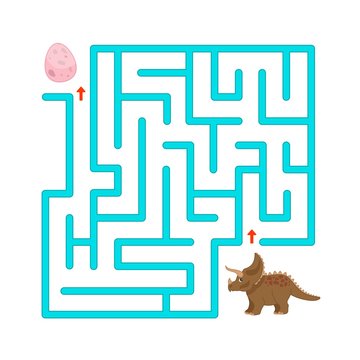 Maze game for children. Help the dinosaur find its egg.
