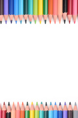 colored pencils on a white background