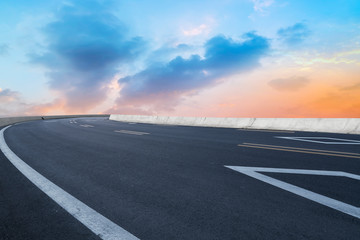 Road surface and sky cloud landscape..