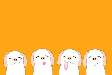 cute  dogs cartoon vector eps.10