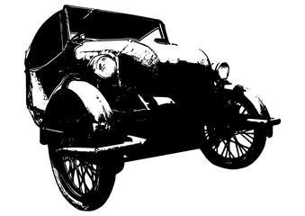 old car veteran illustration on white background, velorex