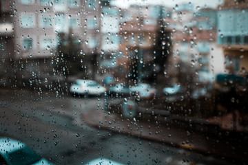 rain view through window