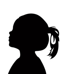 a girl head silhouette vector