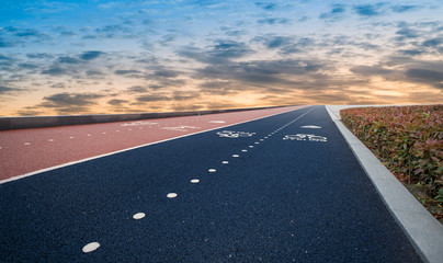 Road surface and sky cloud landscape..