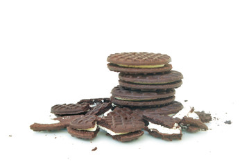 Oreo and cream.With Clipping Path.