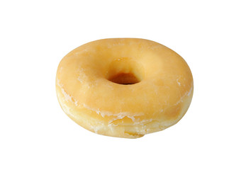 Fresh tasty donuts isolated on white background.