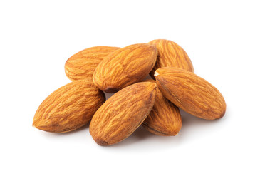 Almonds isolated on white background