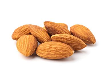 Almonds isolated on white background