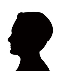 a teenager boy head silhouette vector