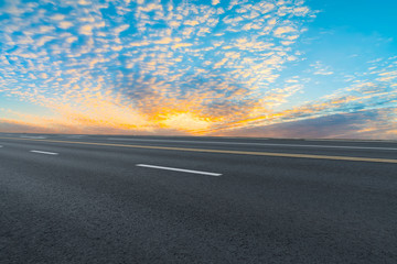 Road surface and sky cloud landscape..
