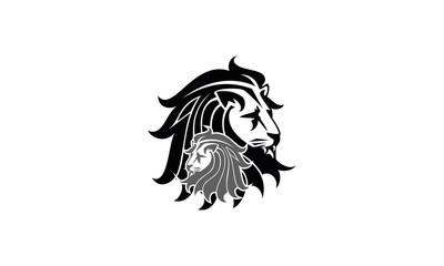 Two lions silhouette icon