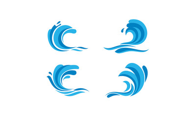 Wave set template logo