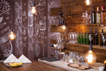 Artistic design of a vintage coffee shop