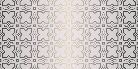 Vector Seamless Pattern With Abstract Geometric Style. Repeating Sample Figure And Line. For Fashion Interiors Design, Wallpaper, Textile Industry. Beige silver color