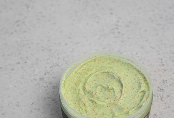 skin care natural products ingredients for scrub body mask: Avocado, coffee, coconut, oil